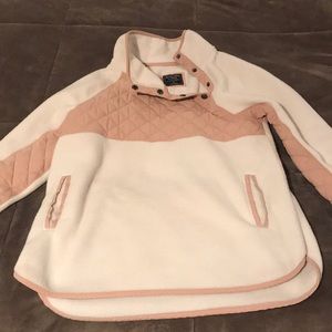 Gorgeous pink and ivory fleece button up